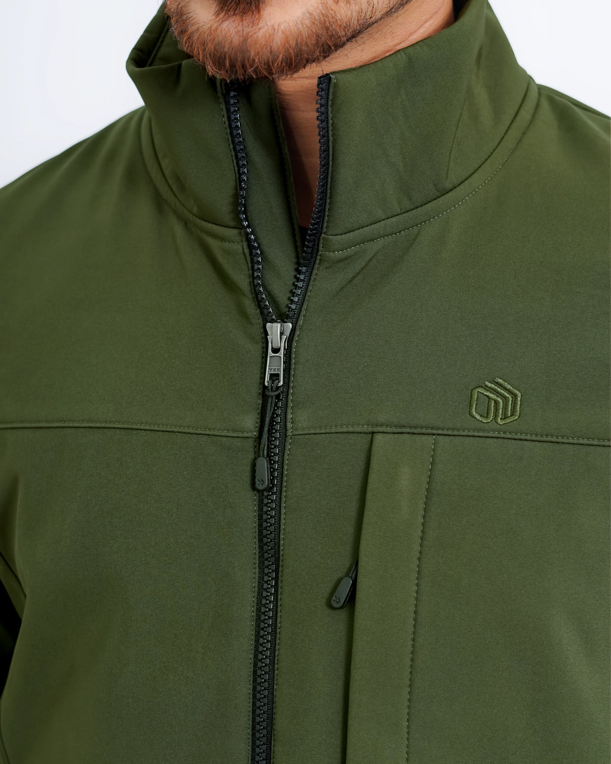 Men’s High Neck Jacket – Olive