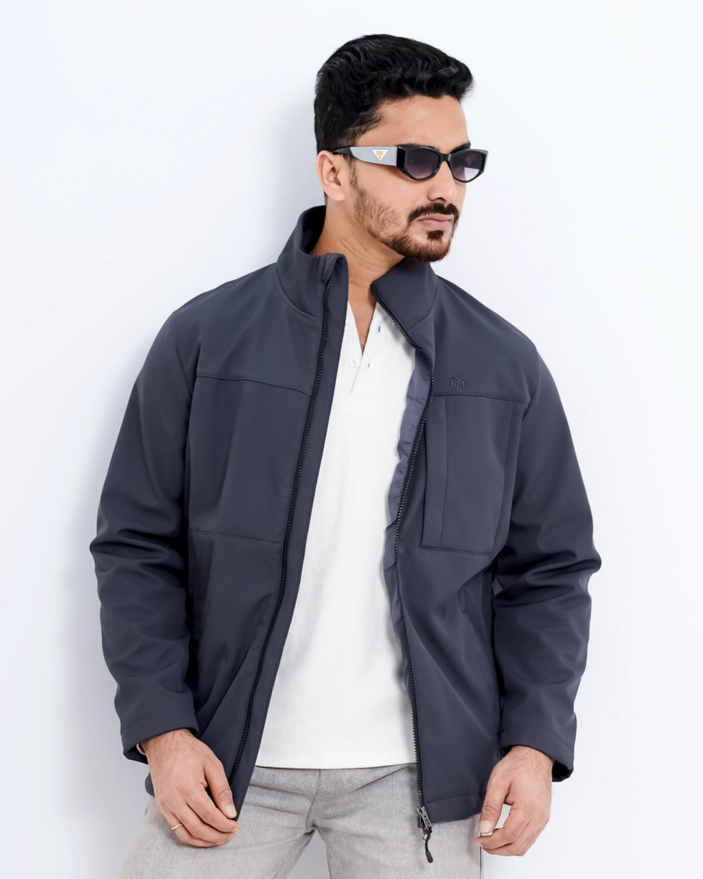 Men’s High Neck Jacket – Ash