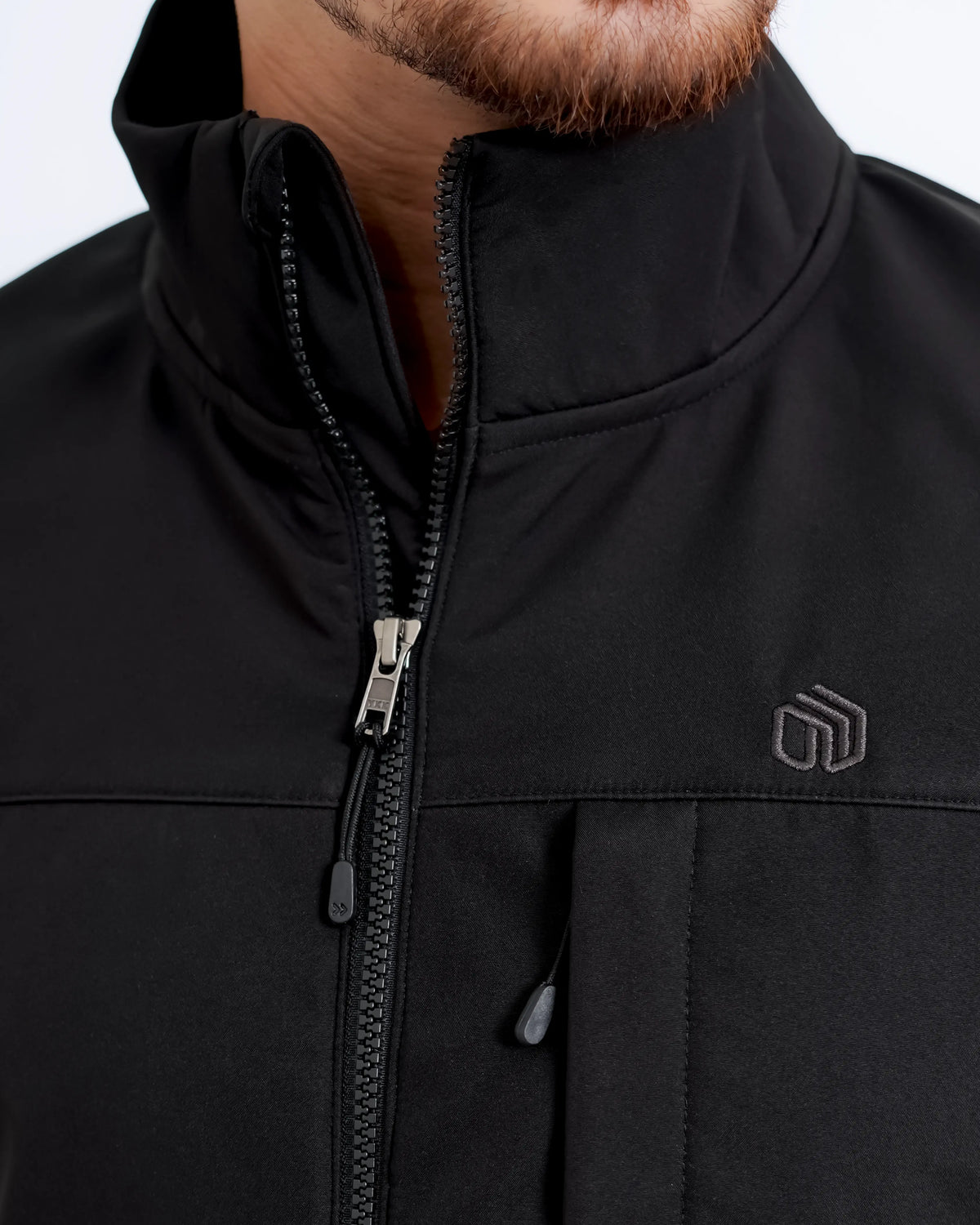 Men’s High Neck Jacket – Black