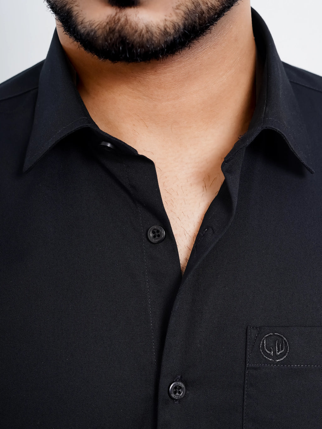 Solid Black Formal Shirt Full