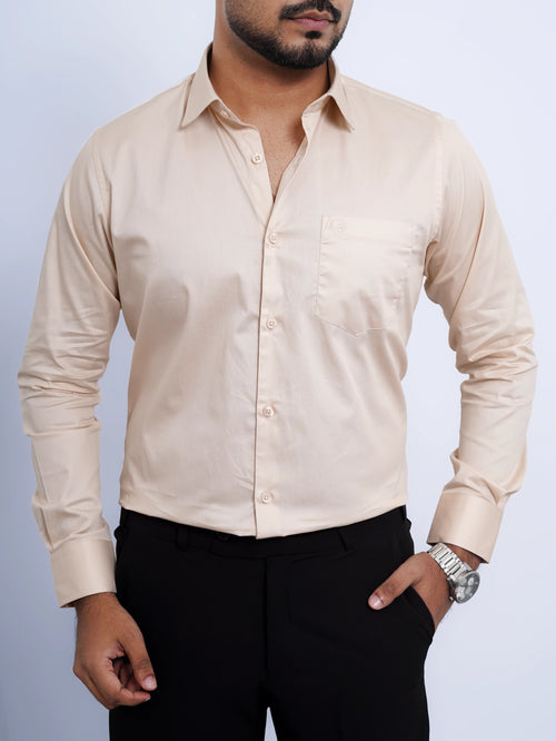 Light Beige Formal Shirt Full