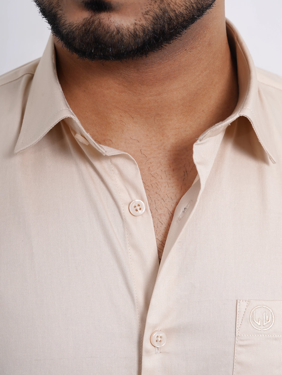Light Beige Formal Shirt Full