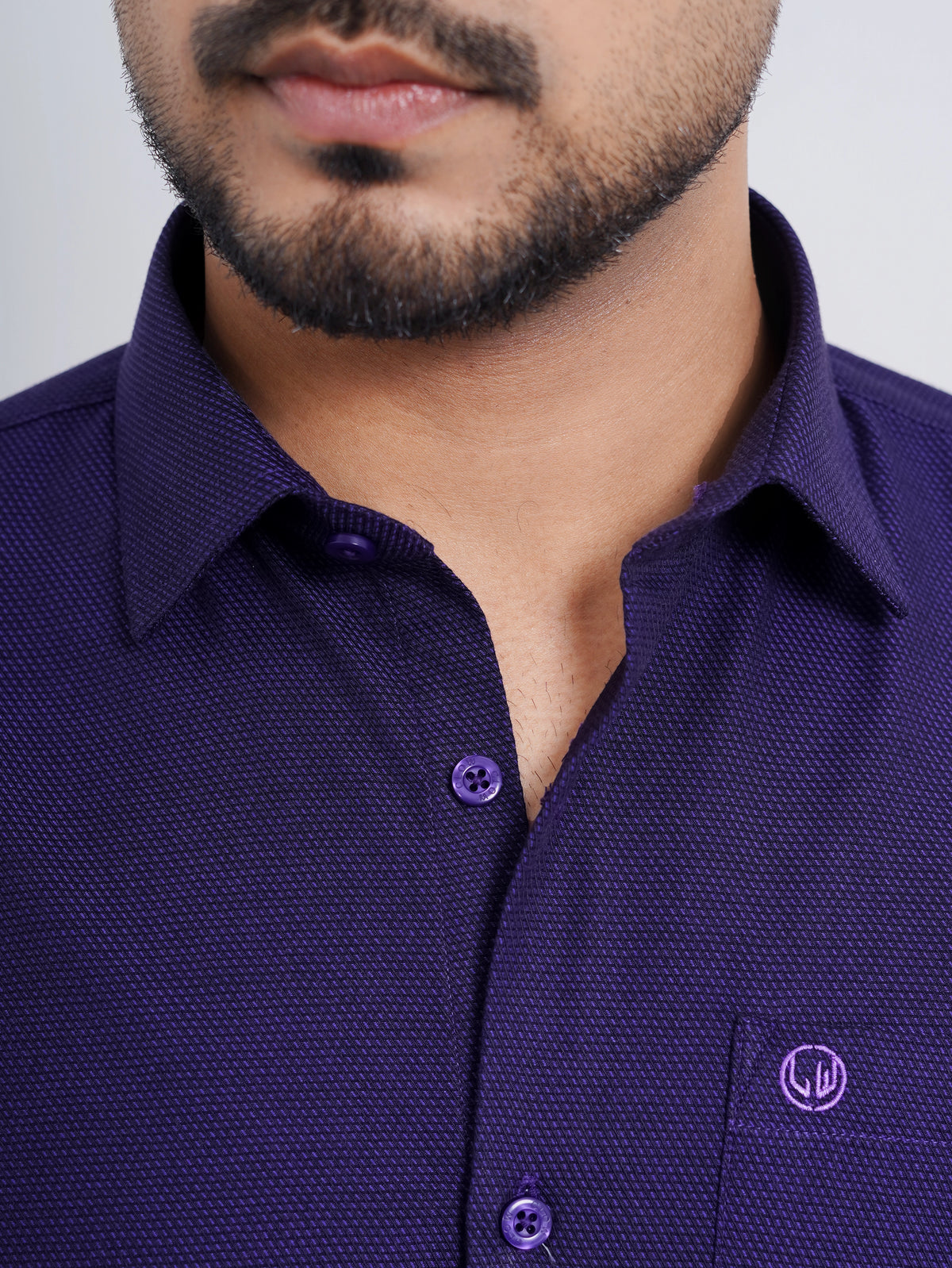 Purpel Black Mixed Formal Shirt Full